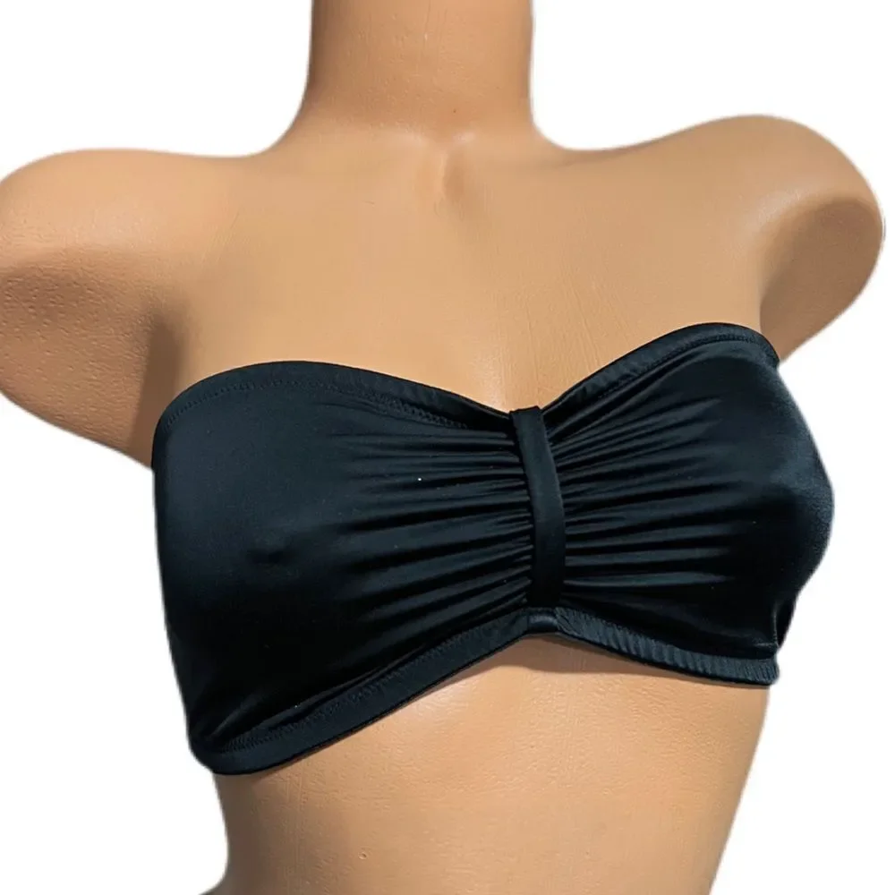 Victorias Secret Very Sexy Strapless Ruched Bandeau Bralette bra Black Medium